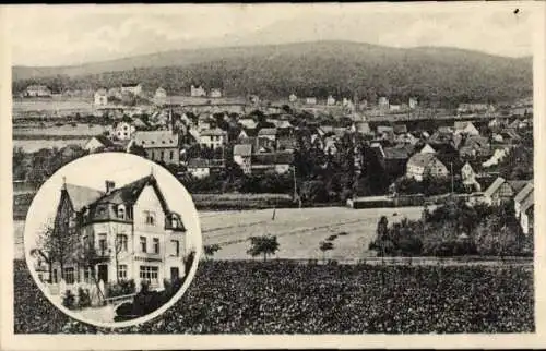 Ak Niedernhausen im Taunus, Eisenbahn Hotel von G. Sternberger, Panorama