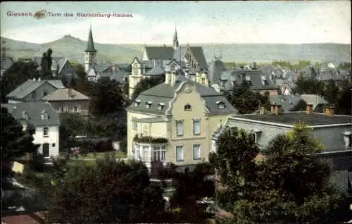 Ak Gießen an der Lahn Hessen, Blick vom Turm des Starkenburg-Hauses