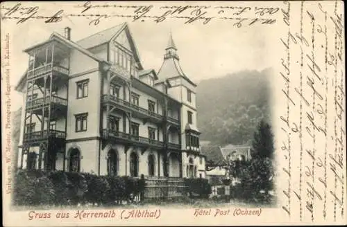 Ak Bad Herrenalb im Schwarzwald, Hotel Post, Ochsen