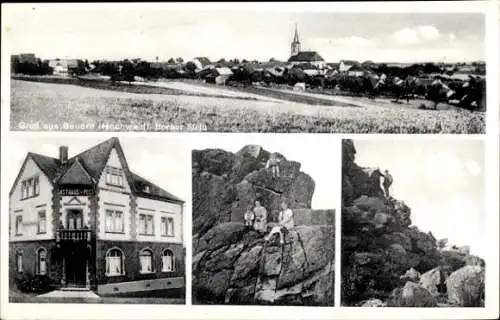 Ak Beuren Hochwald im Hunsrück, Panorama, Gasthaus zur Post, Glauben, Hockerstein