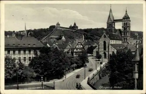 Ak Esslingen am Neckar, Teilansicht mit Kirche