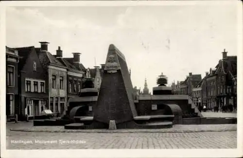 Ak Harlingen Fryslân Niederlande, Denkmal Tjerk-Hiddes