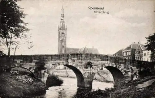 Ak Roermond Limburg Niederlande, Steenenbrug