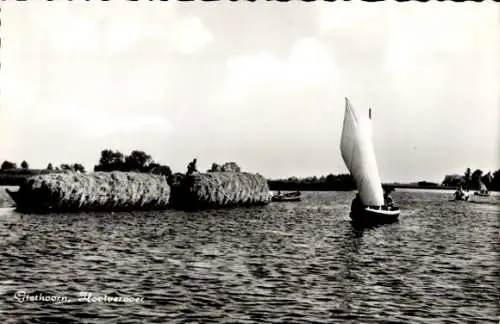 Ak Giethoorn Overijssel Niederlande, Segelboot, Bondshotel Beulakerwiede