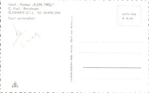 Ak Slenaken Gulpen Wittem Limburg Niederlande, Hotel Pension Klein Tirol