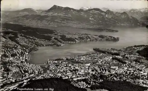 Ak Luzern Stadt Schweiz, Fliegeraufnahme, Rigi