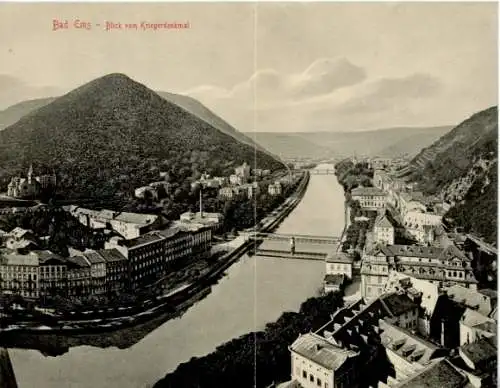 Klapp Ak Bad Ems an der Lahn, Panorama, Kriegerdenkmal