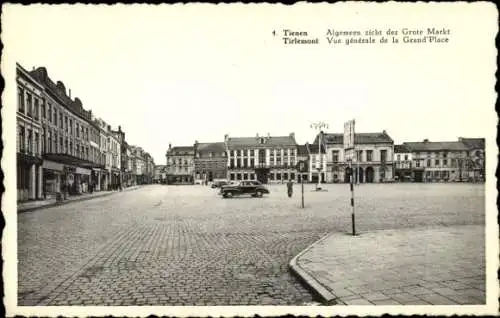 Ak Tienen Thienen Tirlemont Flämisch Brabant Flandern, Gesamtansicht des Grand Place