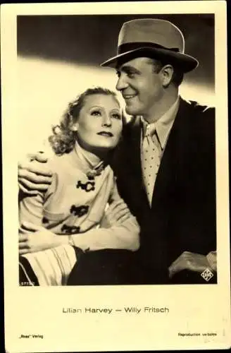 Ak Schauspieler Willy Fritsch und Lilian Harvey, Portrait