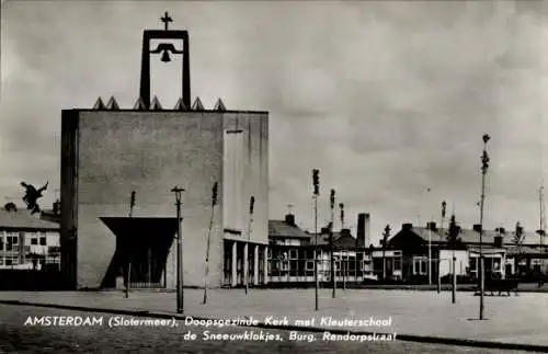 Ak Amsterdam Nordholland Niederlande, Kirche mit Kindergarten