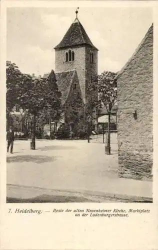 Ak Heidelberg am Neckar, Neuenheimer Kirche, Marktplatz, Ladenburgerstraße