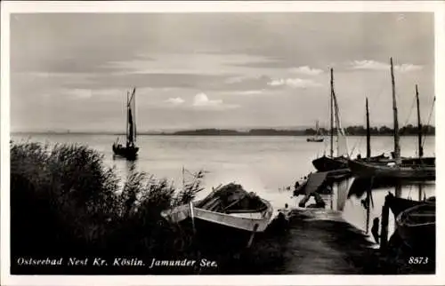 Ak Unieście Nest Pommern, Jamunder See, Segelboote