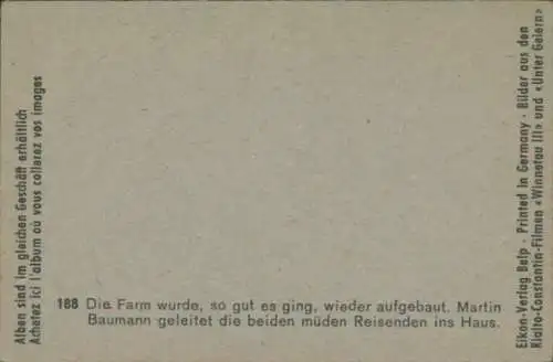 Sammelbild Karl May, Filmszene Winnetou III, Unter Geiern, Bild 188, Martin Baumann