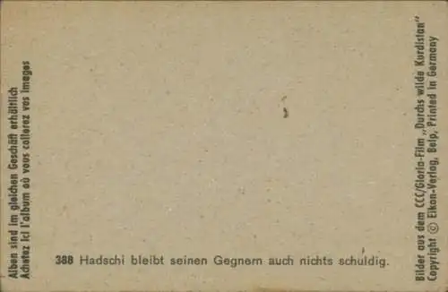 Sammelbild Karl May, Filmszene Durchs wilde Kurdistan, Nr. 388, Hadschi