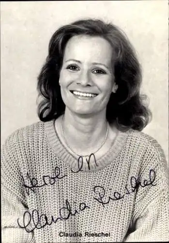 Ak Schauspielerin Claudia Rieschel, Portrait, Autogramm