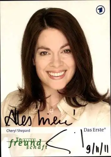 Ak Schauspielerin Cheryl Shepard, Portrait, Autogramm, TV Serie In aller Freundschaft, Das Erste