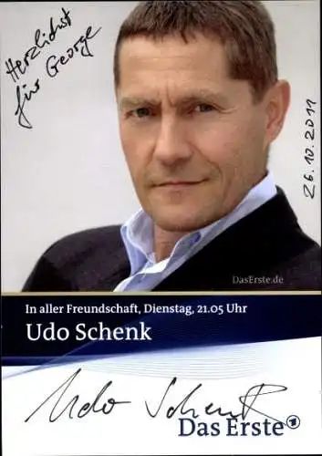 Ak Schauspieler Udo Schenk, Portrait, Serie In aller Freundschaft, Autogramm