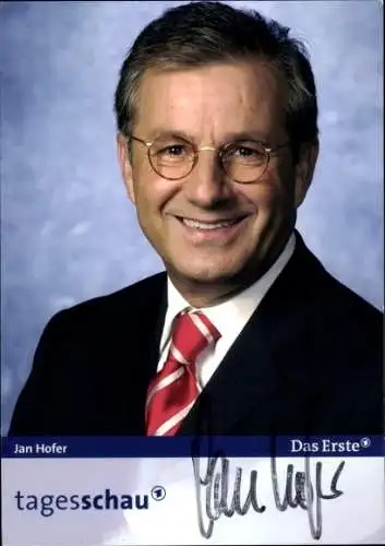 Ak Schauspieler Jan Hofer, Portrait, Autogramm, ARD, Tagesschau