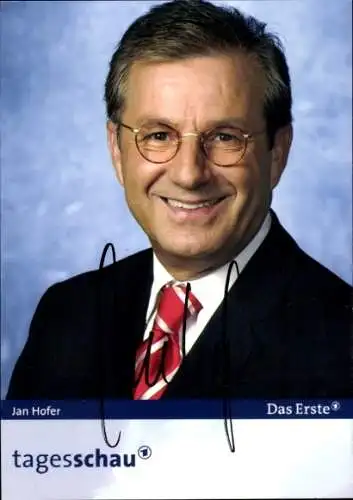 Ak Schauspieler Jan Hofer, Portrait, Autogramm, ARD, Tagesschau