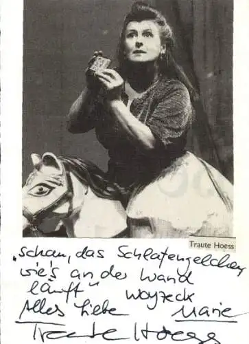 Ak Schauspielerin Traute Hoess, Portrait, Autogramm, Pferd