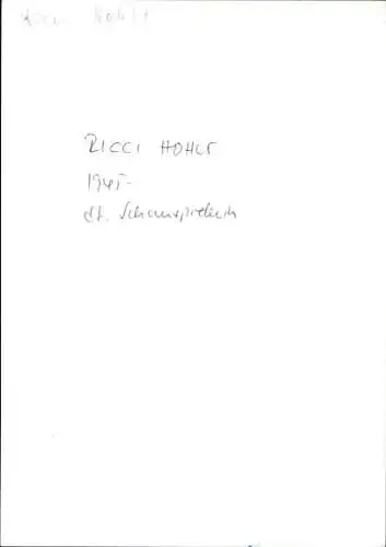 Ak Schauspielerin Ricci Hohlt, Portrait, Autogramm