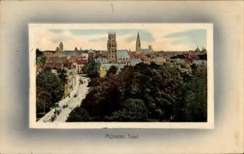 Präge Passepartout Ak Münster in Westfalen, Gesamtansicht