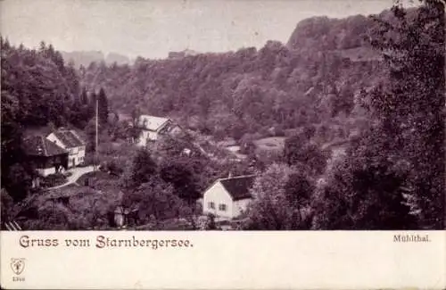 Ak Starnberg Oberbayern, Gesamtansicht, Mühltal