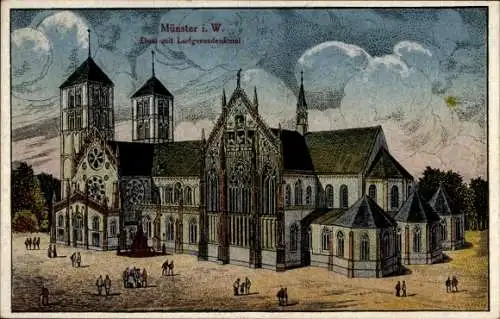 Ak Münster in Westfalen, Dom, Ludgerusdenkmal