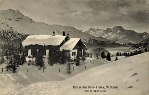 Ak Sankt Moritz Kanton Graubünden, Restaurant Ober-Alpina