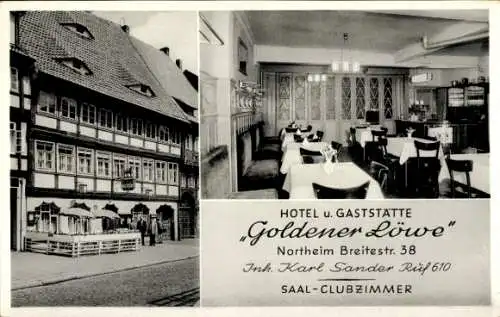 Ak Northeim in Niedersachsen, Hotel-Gaststätte Goldener Löwe, Breitestraße 38