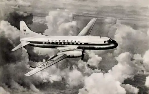 Ak CONVAIR 340 im Flug, Lufthansa Mittelstreckenflugzeug