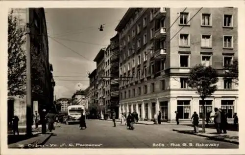 Ak Sofia Bulgarien Rue G.S. Rakovsky, Straßenpartie