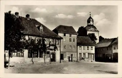 Ak Remda Rudolstadt, Blick auf den Markplatz