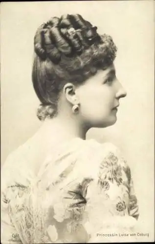 Ak Prinzessin Louise von Belgien, Luise von Sachsen Coburg Gotha, Portrait im Profil