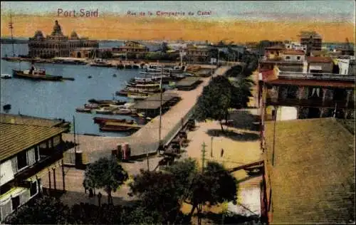 Ak Port Said Ägypten, Rue de la Compagnie du Canal