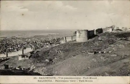 Ak Saloniki Griechenland, Panorama, Festung Yedi Koulé