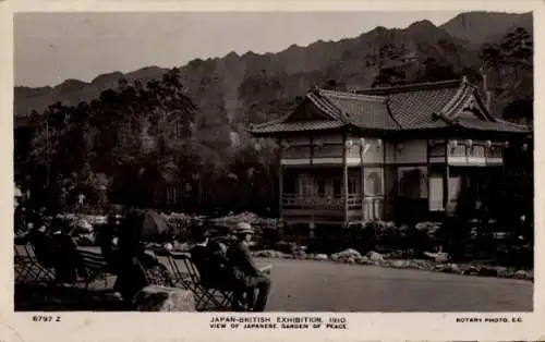 Ak London City England, Japanisch-Britische Ausstellung 1910, Japanischer Garten des Friedens