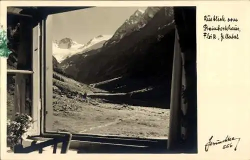 Ak Zillertal Tirol, Ausblick vom Steinbockhaus, Floite