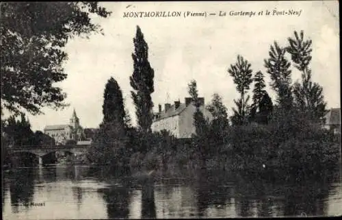 Ak Montmorillon Vienne, La Gartempe und Pont Neuf