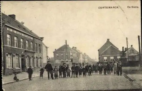 Ak Cortemarck Kortemark Westflandern, am Bahnhof