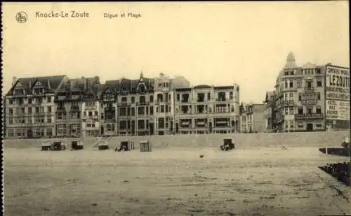 Ak Zoute Knokke Heist Westflandern, Digue et Plage