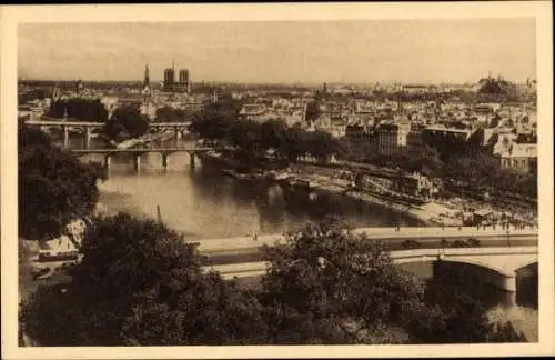 Ak Paris I Île de la Cité, Panorama über die Seine