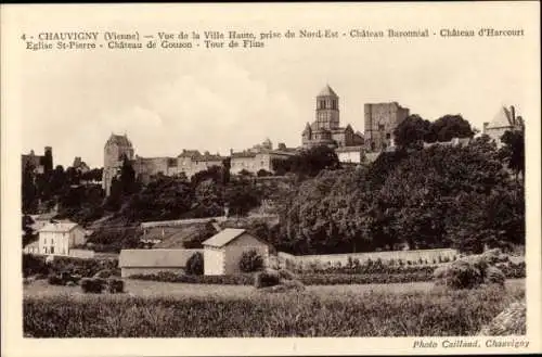 Ak Chauvigny Loir et Cher, Blick auf die Stadt, Schloss