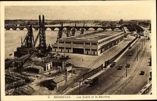 Ak Bordeaux-Gironde, Les Quais und Garonne