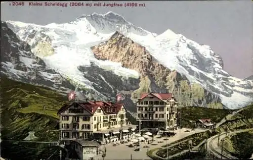 Ak Kanton Bern, Berner Oberland, Kleine Scheidegg mit Jungfrau