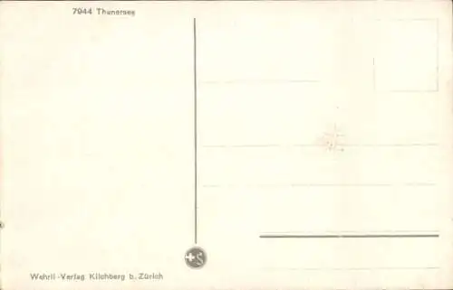 Landkarten Ak Thunersee Kanton Bern, Gesamtansicht, Berge