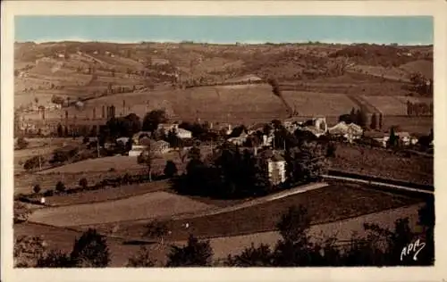 Ak Cazes Mondenard Tarn et Garonne, Gesamtansicht, Schloss Mondenard