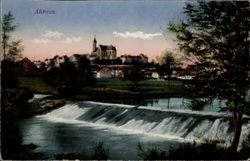 Ak Altkirch Elsass Haut Rhin, Panorama vom Ort, Wehr