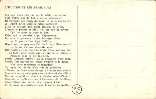 Künstler Ak Spahn, Fables de la Fontaine, l'Huitre et les Plaideurs