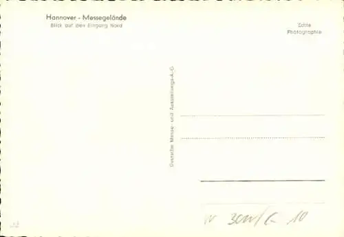 Ak Hannover in Niedersachsen, Messegelände, Eingang Nord